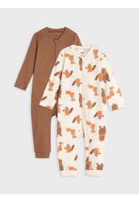 Sinsay - Pajacyki 2 pack - brązowy. Kolor: brązowy. Materiał: bawełna #1