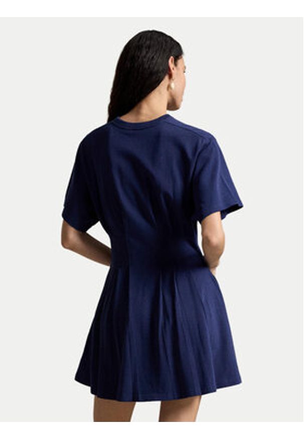 Polo Ralph Lauren Sukienka codzienna 211A96342004 Granatowy Slim Fit. Okazja: na co dzień. Typ kołnierza: polo. Kolor: niebieski. Materiał: bawełna. Typ sukienki: proste. Styl: casual