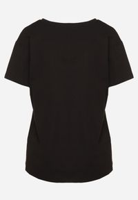 Renee - Czarny Klasyczny T-shirt z Bawełny Irithnea. Okazja: na co dzień. Kolor: czarny. Materiał: bawełna. Styl: klasyczny #7