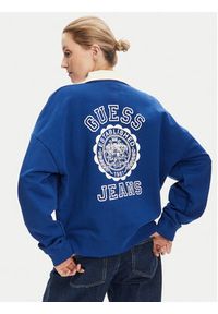 Guess Jeans Bluza W5YQ16 K68I4 Niebieski Oversize. Kolor: niebieski. Materiał: bawełna #3