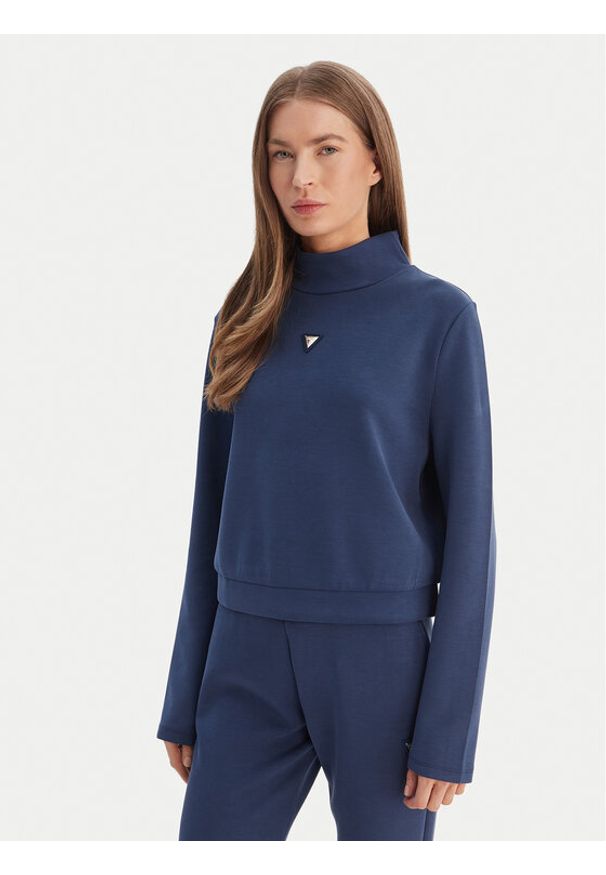 Guess Bluza V4YQ05 KCAY2 Granatowy Regular Fit. Kolor: niebieski. Materiał: syntetyk