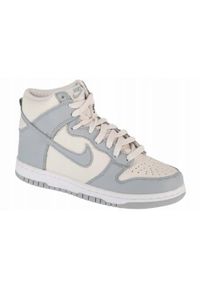 Nike - Damskie Skórzane Buty Sportowe Dunk O Wysokim Kroju. Kolor: biały. Materiał: skóra. Sezon: zima. Styl: sportowy