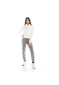 LEONE 1947 APPAREL - Damska, krótka pikowana bluza Leone Leisure. Kolor: biały. Materiał: tkanina. Długość: krótkie. Sport: fitness
