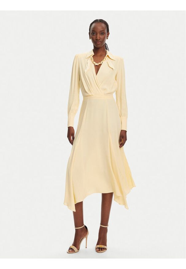 Elisabetta Franchi Sukienka koktajlowa AB86352E2 DC7 Żółty Regular Fit. Kolor: żółty. Materiał: wiskoza. Styl: wizytowy