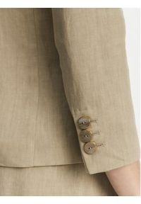 Marella Marynarka Biella 2513041062 Beżowy Regular Fit. Kolor: beżowy. Materiał: len #5