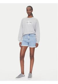 Calvin Klein Jeans Bluza Monologo LV047B234G Szary Relaxed Fit. Kolor: szary. Materiał: bawełna #3
