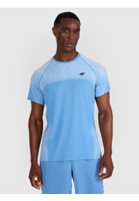 4f - 4F Koszulka treningowa szybkoschnąca męska - niebieska S. Kolor: niebieski. Materiał: dzianina, włókno, materiał. Sport: fitness #1