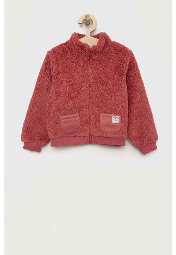 United Colors of Benetton bluza dziecięca kolor różowy. Okazja: na co dzień. Typ kołnierza: kaptur. Kolor: różowy. Styl: casual
