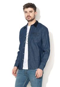 Lee - LEE WESTERN SHIRT MĘSKA KOSZULA JEANSOWA Z DŁUGIM RĘKAWEM RINSE L643KXCY. Materiał: jeans. Długość rękawa: długi rękaw. Długość: długie