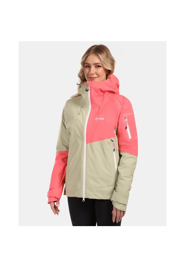 Damska wodoodporna kurtka hardshell Kilpi MAMBA-W. Kolor: beżowy. Materiał: hardshell