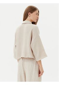 Vero Moda Koszula Natali 10279685 Beżowy Standard Fit. Kolor: beżowy. Materiał: bawełna
