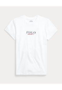 Ralph Lauren - RALPH LAUREN - Biały t-shirt z logo Straight fit. Typ kołnierza: polo. Kolor: biały. Materiał: bawełna