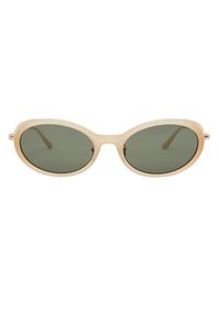 SELF PORTRAIT - Beżowe okulary przeciwsłoneczne. Kolor: beżowy. Materiał: materiał #5