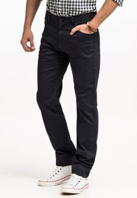 Wrangler - WRANGLER TEXAS SLIM MĘSKIE SPODNIE JEANSOWE JEANSY DARK NAVY W12SEAXAE