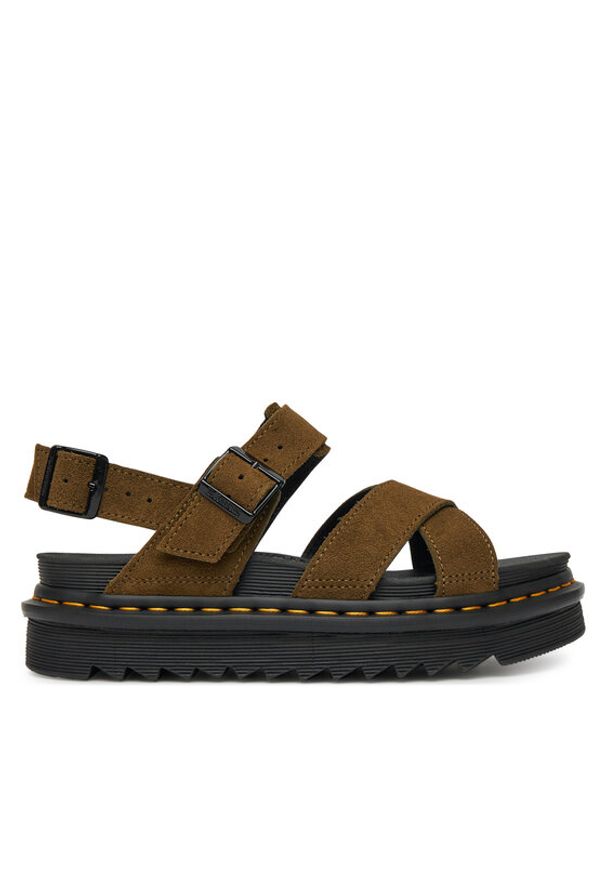 Dr. Martens Sandały DM41122300 Zielony. Kolor: zielony. Materiał: skóra, zamsz