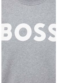 BOSS bluza bawełniana męska kolor szary z nadrukiem. Kolor: szary. Materiał: bawełna. Wzór: nadruk. Styl: klasyczny #2