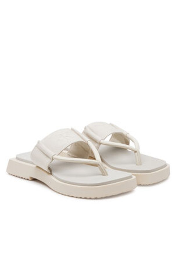 Calvin Klein Jeans Japonki Sq Low Wedge Sandal Rope YW0YW01717 Beżowy. Kolor: beżowy. Materiał: materiał
