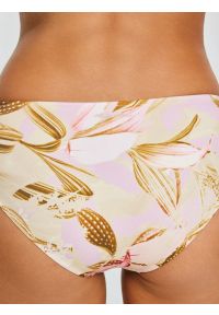 Big-Star - Dół od kostiumu kąpielowego w roślinny wzór perłowy Morrasa 103. Kolor: kremowy. Materiał: skóra. Wzór: nadruk #2