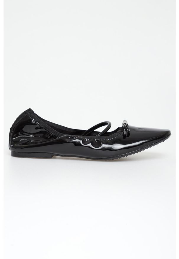 Baleriny damskie lakierowane DKNY. Materiał: lakier
