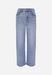 Born2be - Niebieskie Szerokie Jeansy z Bawełny z Wysokim Stanem Berinielle. Okazja: na co dzień. Stan: podwyższony. Kolor: niebieski. Styl: casual, klasyczny, elegancki #6