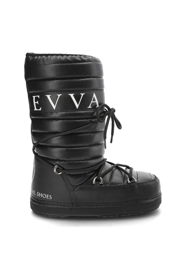 Czarne Śniegowce Donna Fabiani Damskie Zimowe Buty. Okazja: na spacer. Zapięcie: bez zapięcia. Kolor: czarny. Materiał: skóra ekologiczna, futro, syntetyk. Szerokość cholewki: normalna. Wzór: nadruk. Sezon: zima. Styl: elegancki