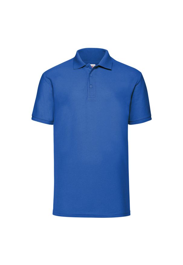 FRUIT OF THE LOOM - Męska Koszulka Polo 65/35 Pique. Typ kołnierza: polo. Kolor: niebieski
