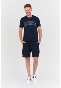 Aeronautica Militare - AERONAUTICA MILITARE Granatowy bawełniany męski t-shirt M.C., Rozmiar S. Kolor: niebieski. Materiał: bawełna
