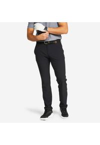 INESIS - Spodnie do golfa chino męskie Inesis WW500. Kolor: czarny. Materiał: elastan, skóra, poliester, materiał. Sport: golf