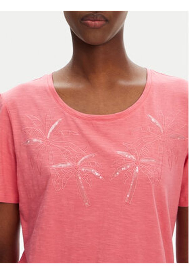 Olsen T-Shirt 11104823 Różowy Regular Fit. Kolor: różowy. Materiał: bawełna