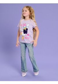 Sinsay - Bawełniana koszulka Disney - fioletowy. Kolor: fioletowy. Materiał: bawełna. Długość rękawa: krótki rękaw. Długość: krótkie. Wzór: motyw z bajki #1