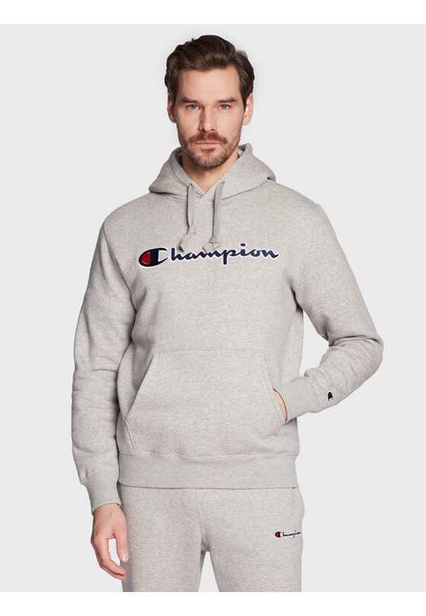 Champion Bluza Script Logo Embroidery 217858 Szary Regular Fit. Kolor: szary. Materiał: bawełna, syntetyk