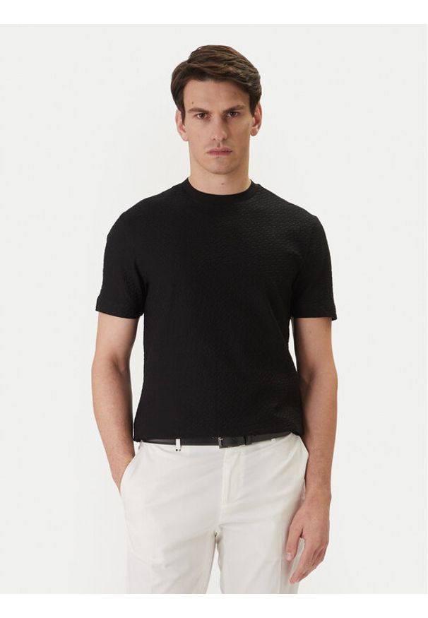 BOSS T-Shirt H-Thompson 228 50557395 Czarny Regular Fit. Kolor: czarny. Materiał: bawełna