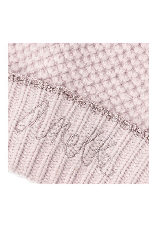 Różowa Ciepła Damska Czapka Anekke. Kolor: różowy. Materiał: materiał. Wzór: haft. Sezon: zima. Styl: elegancki