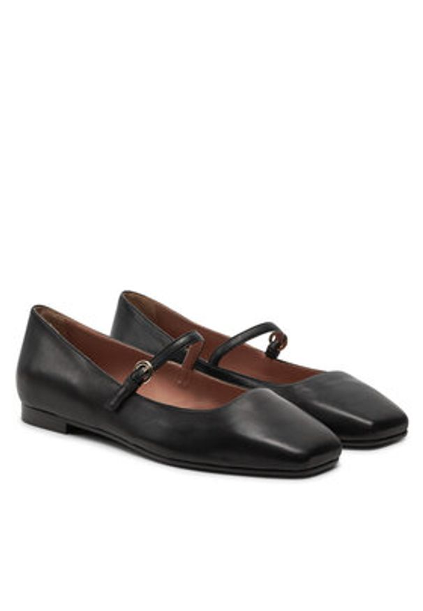 Pollini Baleriny SA11051C1LTI0000 Czarny. Kolor: czarny. Materiał: skóra