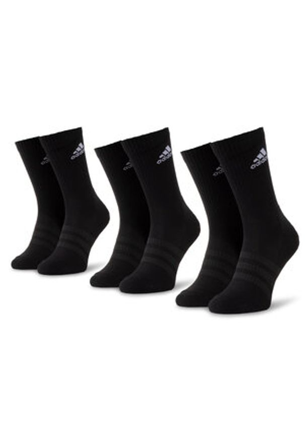 Adidas - Zestaw 3 par wysokich skarpet unisex adidas - Cush Crw 3Pp DZ9357 Black/Black/White. Kolor: czarny. Materiał: materiał, bawełna, poliester, elastan