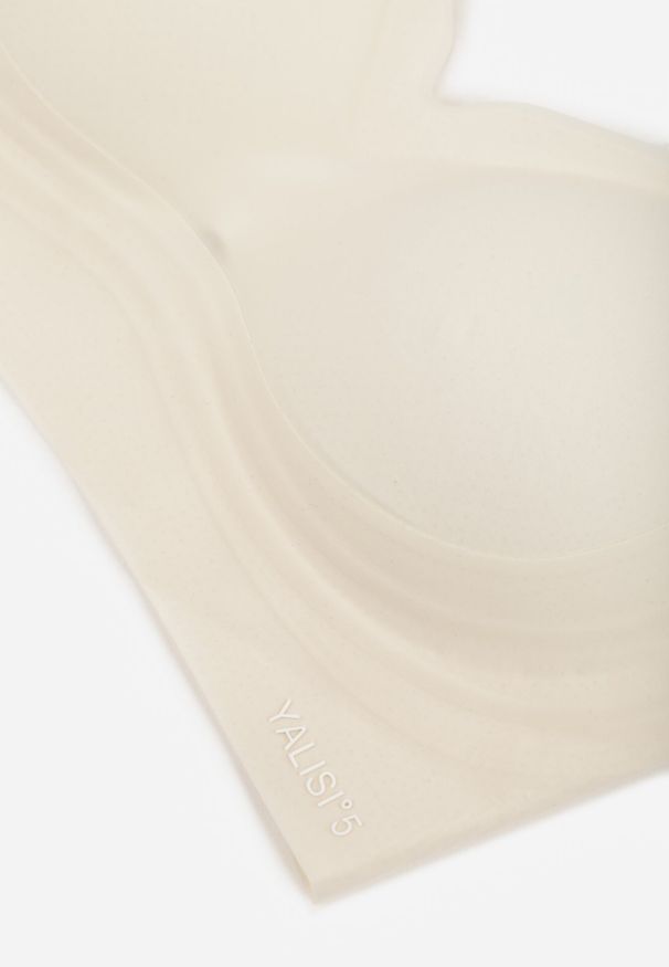 Born2be - Jasnobeżowy Bezszwowy Biustonosz Bez Fiszbin z Elastycznego Materiału Edalith. Kolor: beżowy. Materiał: materiał. Wzór: gładki