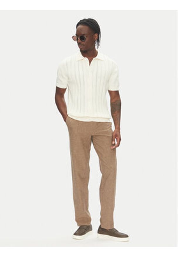 Lindbergh Kardigan 30-804114 Écru Slim Fit. Materiał: bawełna