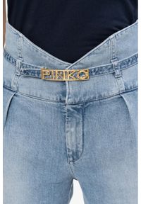 Pinko - PINKO Niebieskie jeansy damskie z wysokim stanem. Stan: podwyższony. Kolor: niebieski #2