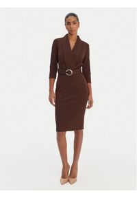 Rinascimento Sukienka koktajlowa CFC0126777003 Brązowy Slim Fit. Kolor: brązowy. Materiał: syntetyk. Styl: wizytowy #1