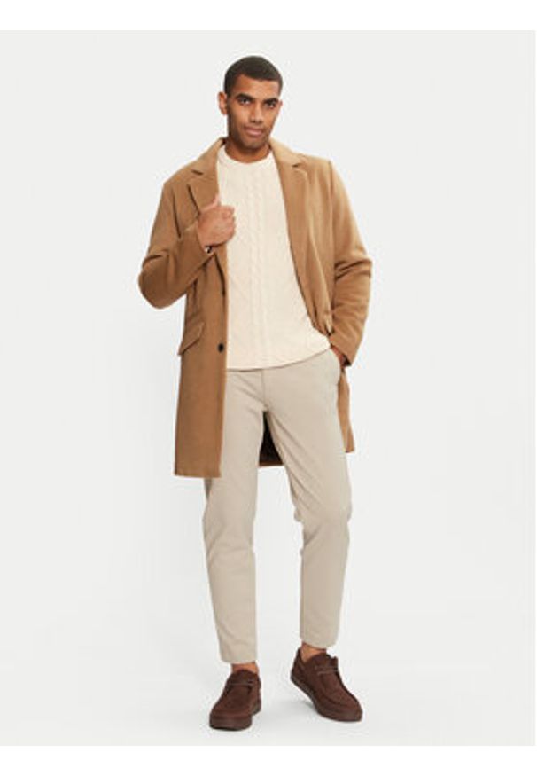 Tom Tailor Sweter 1043343 Beżowy Regular Fit. Kolor: beżowy. Materiał: syntetyk, bawełna