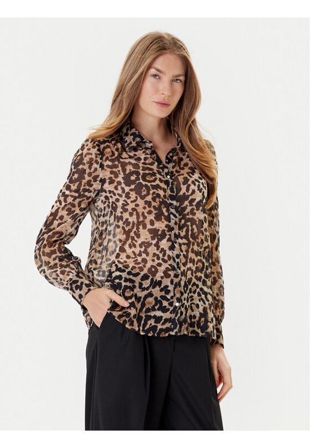 Morgan Koszula 252-CLION Brązowy Regular Fit. Kolor: brązowy. Materiał: syntetyk