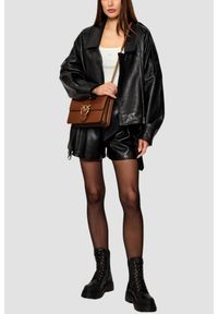 Pinko - PINKO Brązowa skórzana damska torebka listonoszka Love One Classic ST.. Kolor: brązowy. Materiał: skórzane. Styl: elegancki, casual #5