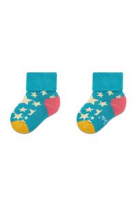 Happy-Socks - Happy Socks Zestaw 4 par wysokich skarpet dziecięcych XKFNT08-6500 Kolorowy. Materiał: materiał. Wzór: kolorowy
