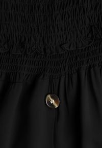 Born2be - Czarny 2-częściowy Komplet Bawełniany z Topem i Spódnicą Maxi Semija. Kolor: czarny. Materiał: bawełna. Wzór: aplikacja, gładki #7