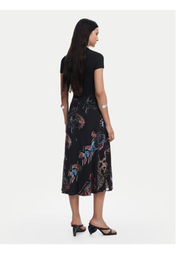 Desigual Sukienka codzienna Paisley 25SWVK32 Czarny Regular Fit. Okazja: na co dzień. Kolor: czarny. Materiał: wiskoza, syntetyk. Wzór: paisley. Typ sukienki: proste. Styl: casual