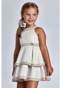 Mayoral - Sukienka dziecięca 92-134 cm. Materiał: bawełna, materiał, tkanina, len, poliester. Długość rękawa: na ramiączkach. Wzór: gładki. Typ sukienki: rozkloszowane. Długość: mini #1