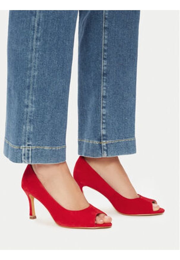 Lasocki Szpilki WYL4166-1Z Czerwony. Kolor: czerwony. Materiał: skóra, zamsz. Obcas: na szpilce