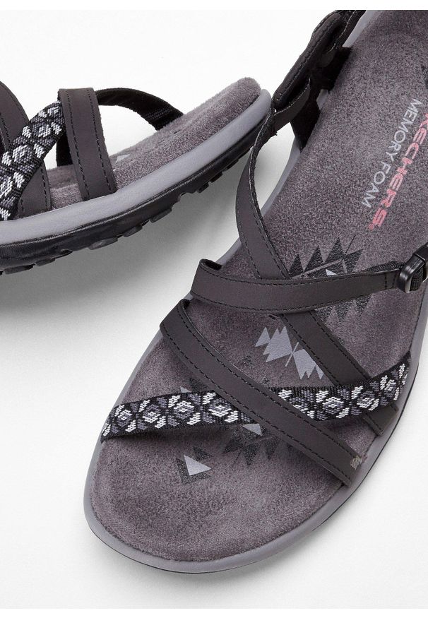 bonprix - Sandały Skechers. Zapięcie: pasek. Kolor: czarny