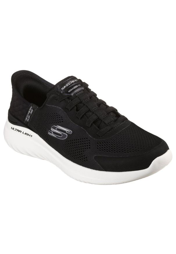 skechers - Męskie BOUNDER 2.0 EMERGED Slip-On Czarny / Biały. Zapięcie: bez zapięcia. Kolor: biały, wielokolorowy, czarny. Materiał: materiał, poliester