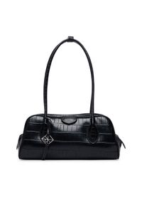 Calvin Klein Torebka Emblem Trio Croco Shoulder Bag LV04F3780G Czarny. Kolor: czarny. Materiał: skórzane #1